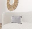 Light Gray Fringed Lumbar Throw Pillow Cover