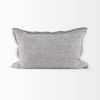 Light Gray Fringed Lumbar Throw Pillow Cover