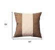 Set of Two 18" Brown and Ivory Throw Pillow Cover