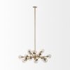 Gold Metal Eighteen Bulb Hanging Chandelier