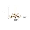 Gold Metal Eighteen Bulb Hanging Chandelier