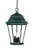 Three Light Matte Black Domed Glass Lantern Hanging Light