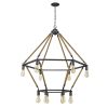 Brown and Black Twelve Light Metal Dimmable Chandelier