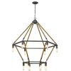 Brown and Black Twelve Light Metal Dimmable Chandelier