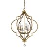 Gold and White Candle Style Six Light Metal Dimmable Chandelier