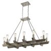 Silver Kitchen Island Twelve Light Metal Dimmable Chandelier