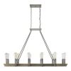 Silver Kitchen Island Twelve Light Metal Dimmable Chandelier