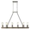Silver Kitchen Island Twelve Light Metal Dimmable Chandelier