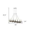 Silver Kitchen Island Twelve Light Metal Dimmable Chandelier