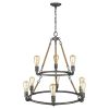 Brown and Black Nine Light Metal Dimmable Chandelier