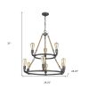 Brown and Black Nine Light Metal Dimmable Chandelier