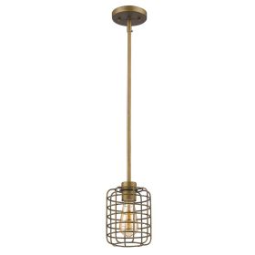 Brushed Gold Metal Cage Hanging Light
