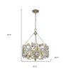 Silver Three Light Metal and Crystals Dimmable Chandelier With Silver Shades