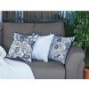 Blue and Gray Leaves Decorative Throw Pillow
