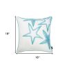 Aqua Blue Watercolor Stars Throw Pillow