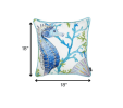 Blue and White Seahorse Marine Throw Pillow