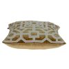 18" Gold And Ivory Geometric Velvet Throw Pillow