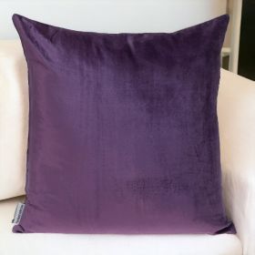 20" Purple And Dark Gray Cotton Blend Throw Pillow