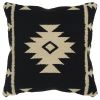 18" Black And Natural Southwestern Throw Pillow with Texture