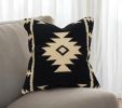 18" Black And Natural Southwestern Throw Pillow with Texture