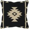 18" Black And Natural Southwestern Throw Pillow with Texture