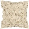 Cream Pinwheel Floral Petal Down Filled Throw Pillow