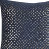 20" Blue and Gold Geometric Cotton Throw Pillow