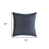 20" Blue and Gold Geometric Cotton Throw Pillow