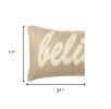 21" X 11" Natural Cotton Throw Pillow