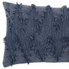 14" X 26" Indigo Cotton Lumbar Throw Pillow with Texture