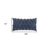 14" X 26" Indigo Cotton Lumbar Throw Pillow with Texture