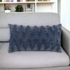 14" X 26" Indigo Cotton Lumbar Throw Pillow with Texture