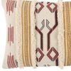 Ivory Red Southwestern Pattern Lumbar Pillow