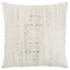 Ivory Silver Distressed Vintage Throw Pillow