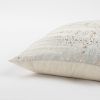 Ivory Silver Distressed Vintage Throw Pillow