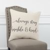 Gray Cream Humble and Kind Throw Pillow