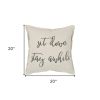 Gray Cream Stay Awhile Decorative Throw Pillow