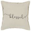 Gray Taupe Canvas Blessed Throw Pillow