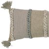 Beige Brown Braided Stripe Lumbar Pillow