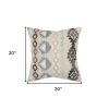 Brown Beige Tribal Embroidered Throw Pillow