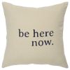 Black Taupe Canvas Here Now Throw Pillow