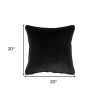 20" Black Cotton Throw Pillow