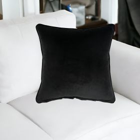 20" Black Cotton Throw Pillow