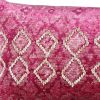 Pink Textured Diamond Velvety Lumbar Pillow