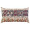 Red Beige Patterned Panel Lumbar Pillow