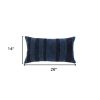 Navy Dimensional Stripe Modern Lumbar Pillow