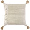 Ivory Blush Accent Stitch Color Block Throw Pillow