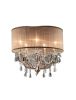 Silver and Pink Faux Crystal Hanging Chandelier Lamp