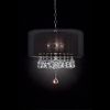 Contempo Silver Ceiling Lamp with Black Shade and Crystal Accents