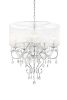 Glam Silver Faux Crystal Hanging Celing Lamp with See Thru Shade